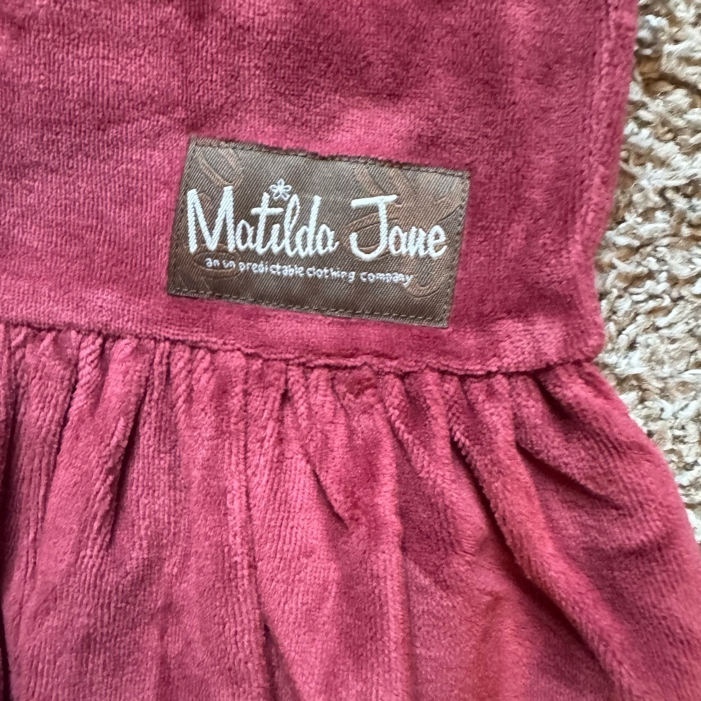 Matilda Jane Red Velour Pants Flare/Ruffle Bottom - Picture 5 of 8